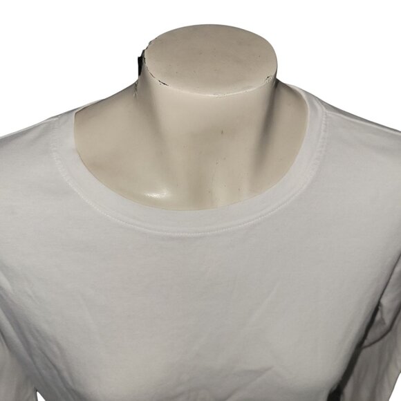 Eddie Bauer Womens White Long-Sleeve Crewneck Shirt Medium 100% Cotton Casual We - Picture 2 of 5